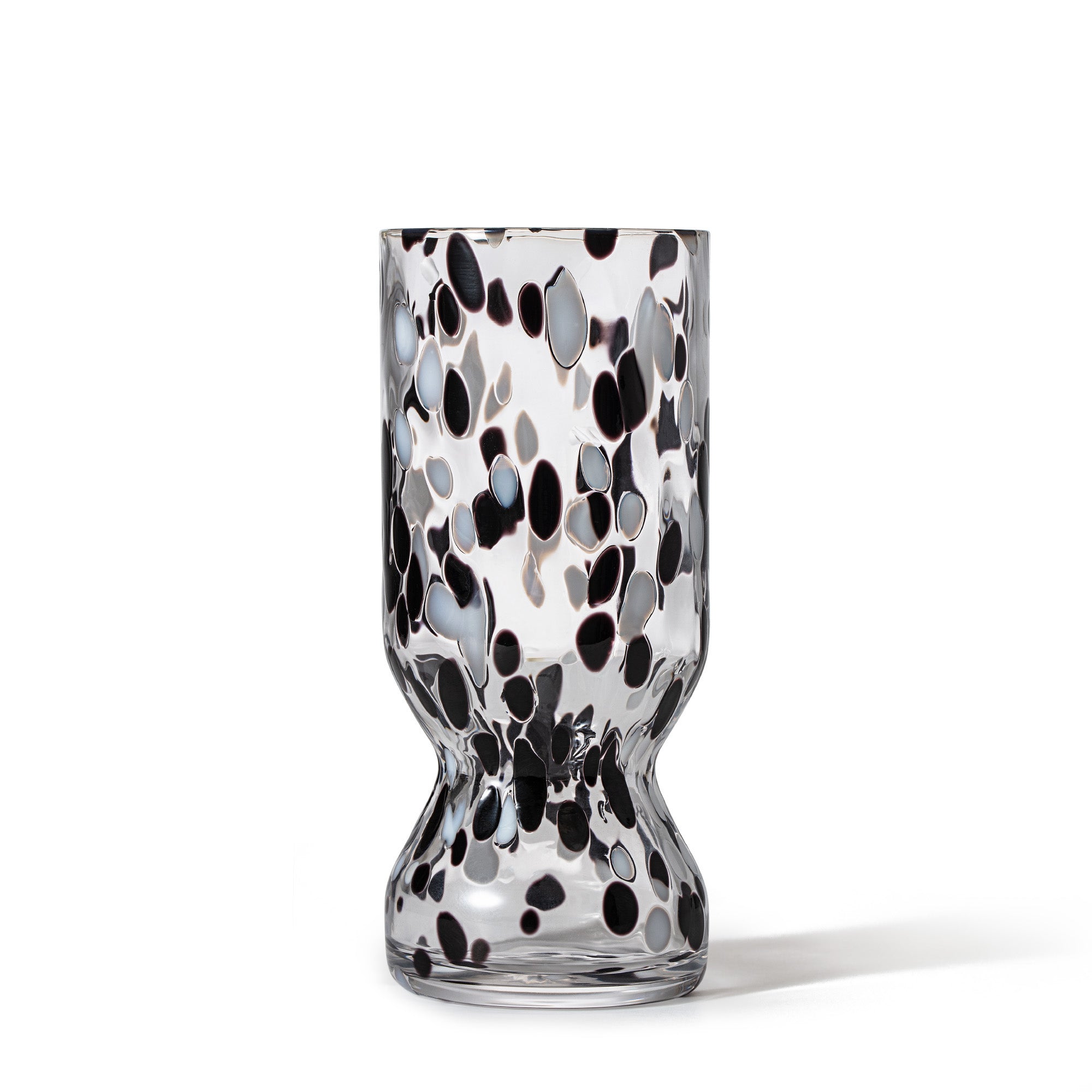 COSMIC crystal flute with speckled cosmic design and flame-polished rim.