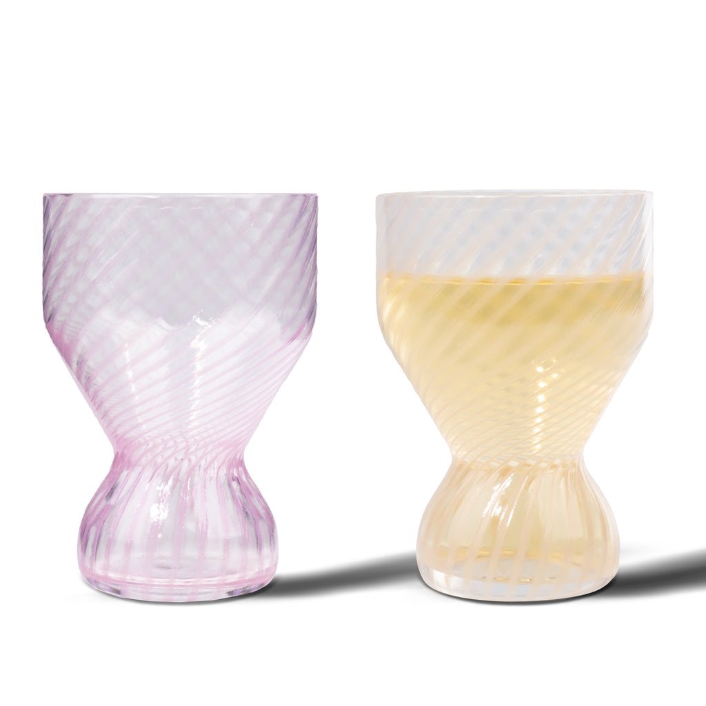 TWISTED PINKS Crsytal Glasses