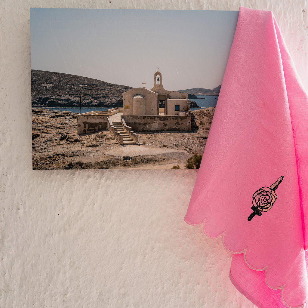 KNIVES N ROSES Teatowel PINK