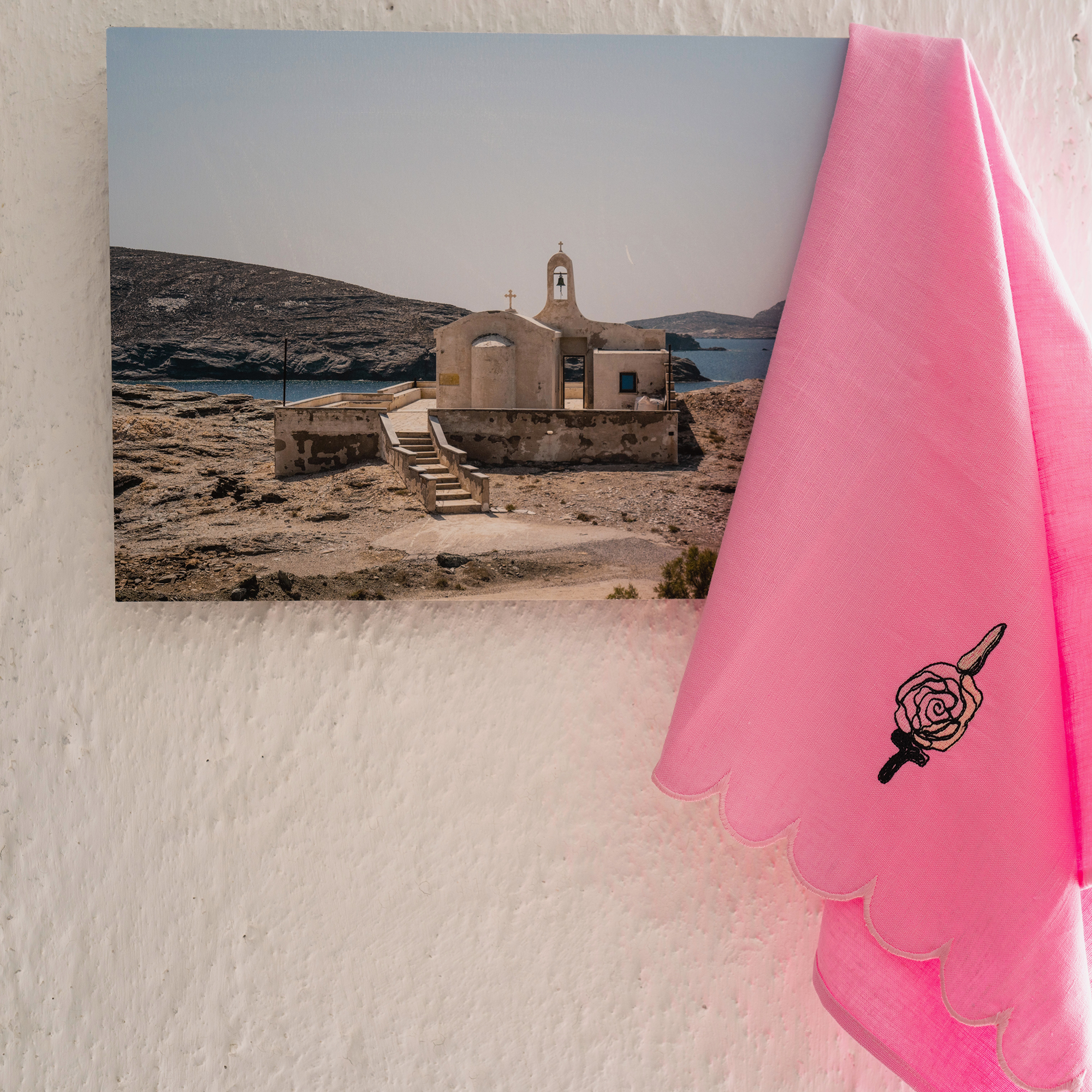 KNIVES N ROSES Teatowel PINK