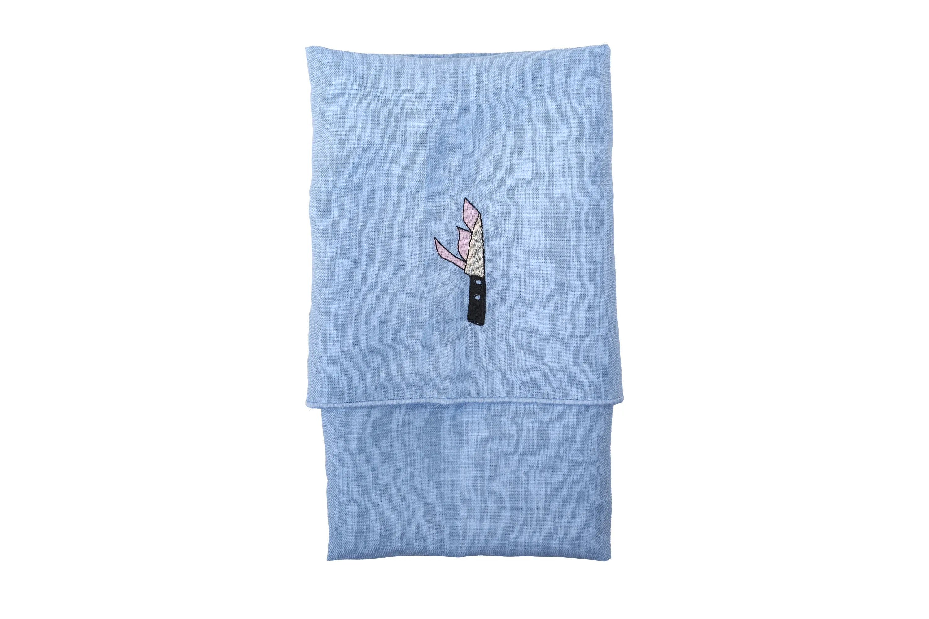 KNIVES N ROSES Teatowel BLUE