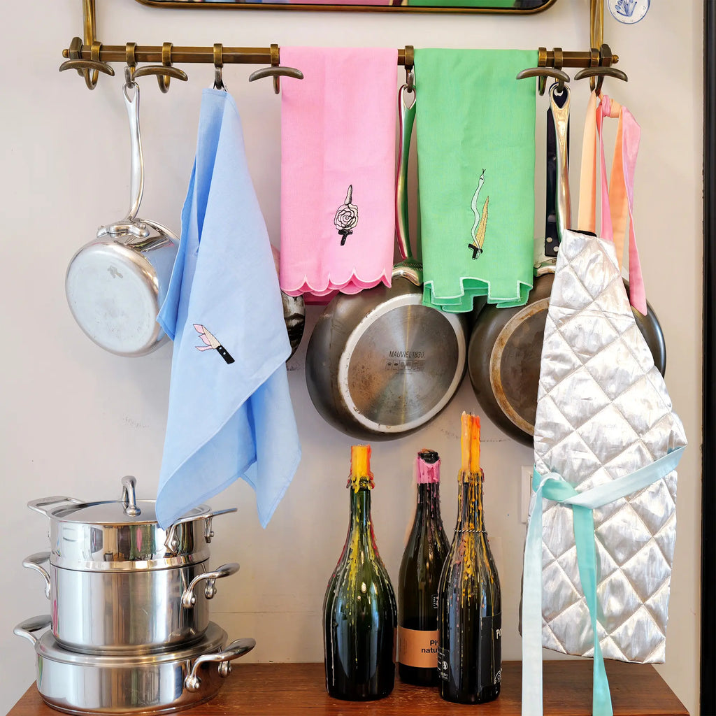 KNIVES N ROSES Teatowel BLUE